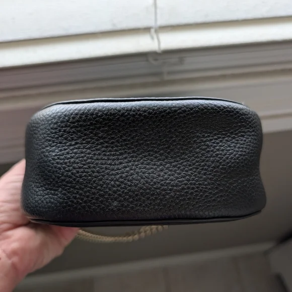 🖤EUC Bandolier Shay Genuine Pebble Leather Shoulder Mini Bag, Black & Gold - Picture 13 of 16